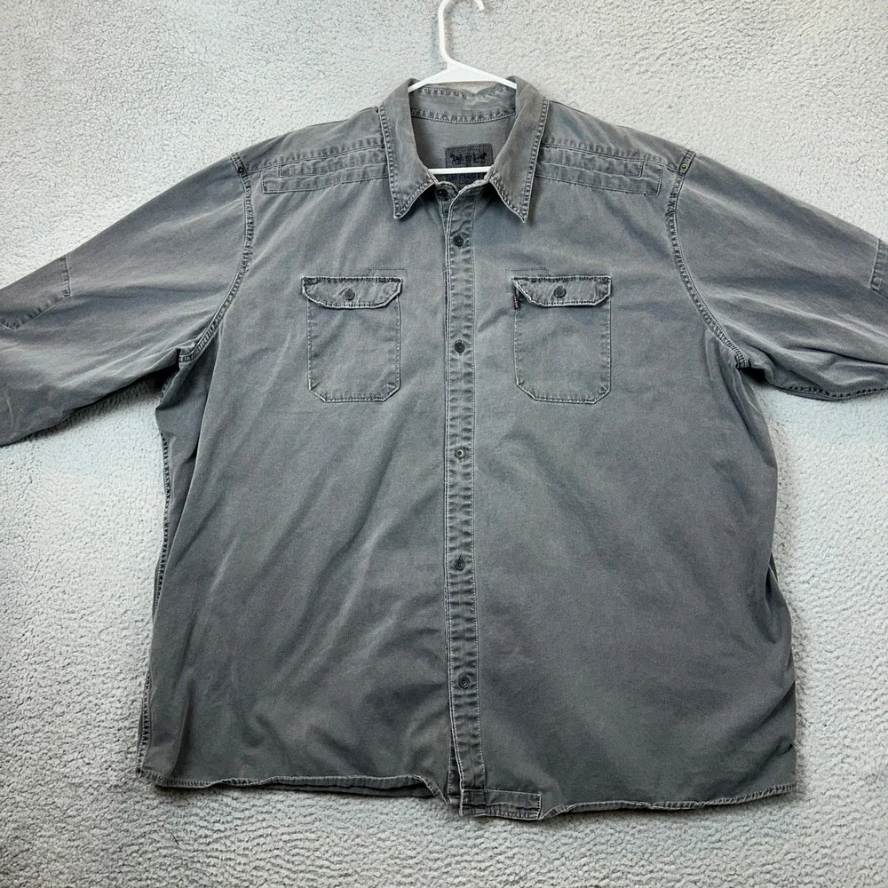 Levi Strauss Co. Shirt Mens 3XL Utility Workwear Grey Button Down Long Sleeve